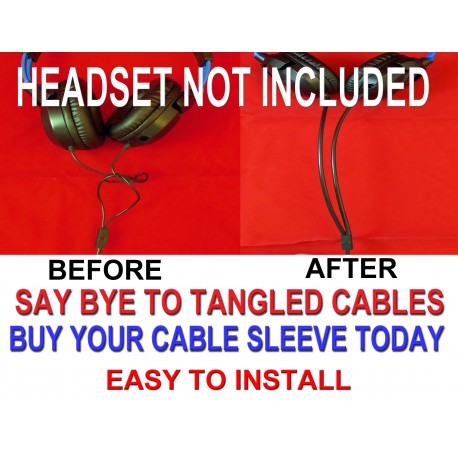 Gamer Headset Cable SLEEVE Fixes your headset from Tangled Twisted Cables